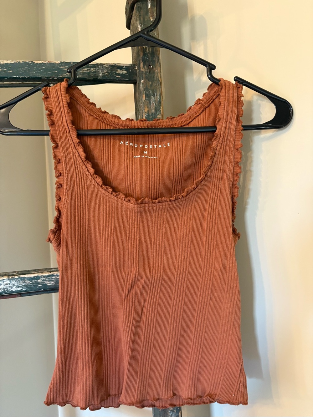 Aeropostale Ribbed Rust-Orange Tank Top
